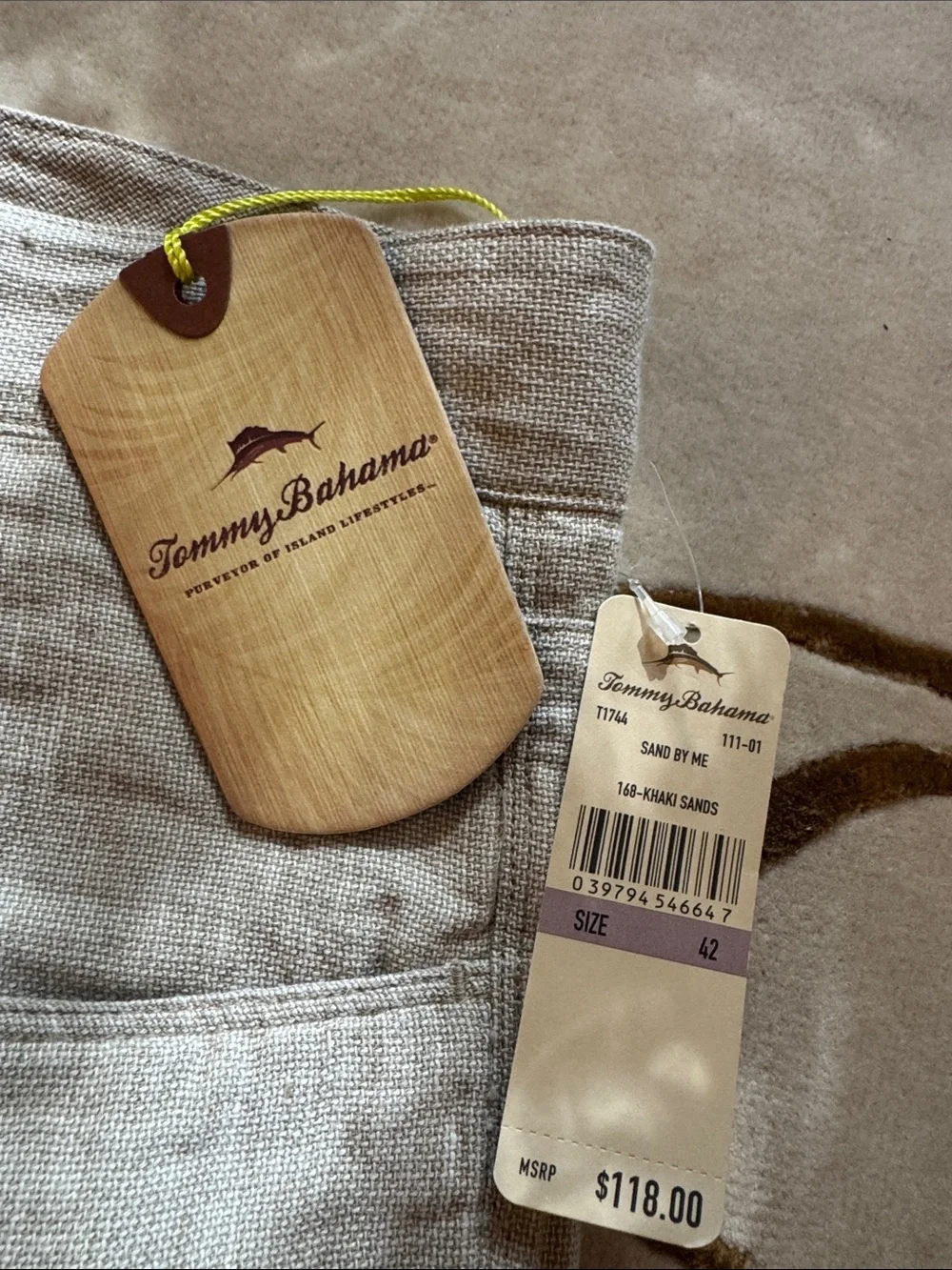 Tommy Bahama Light Beige Linen Chinos